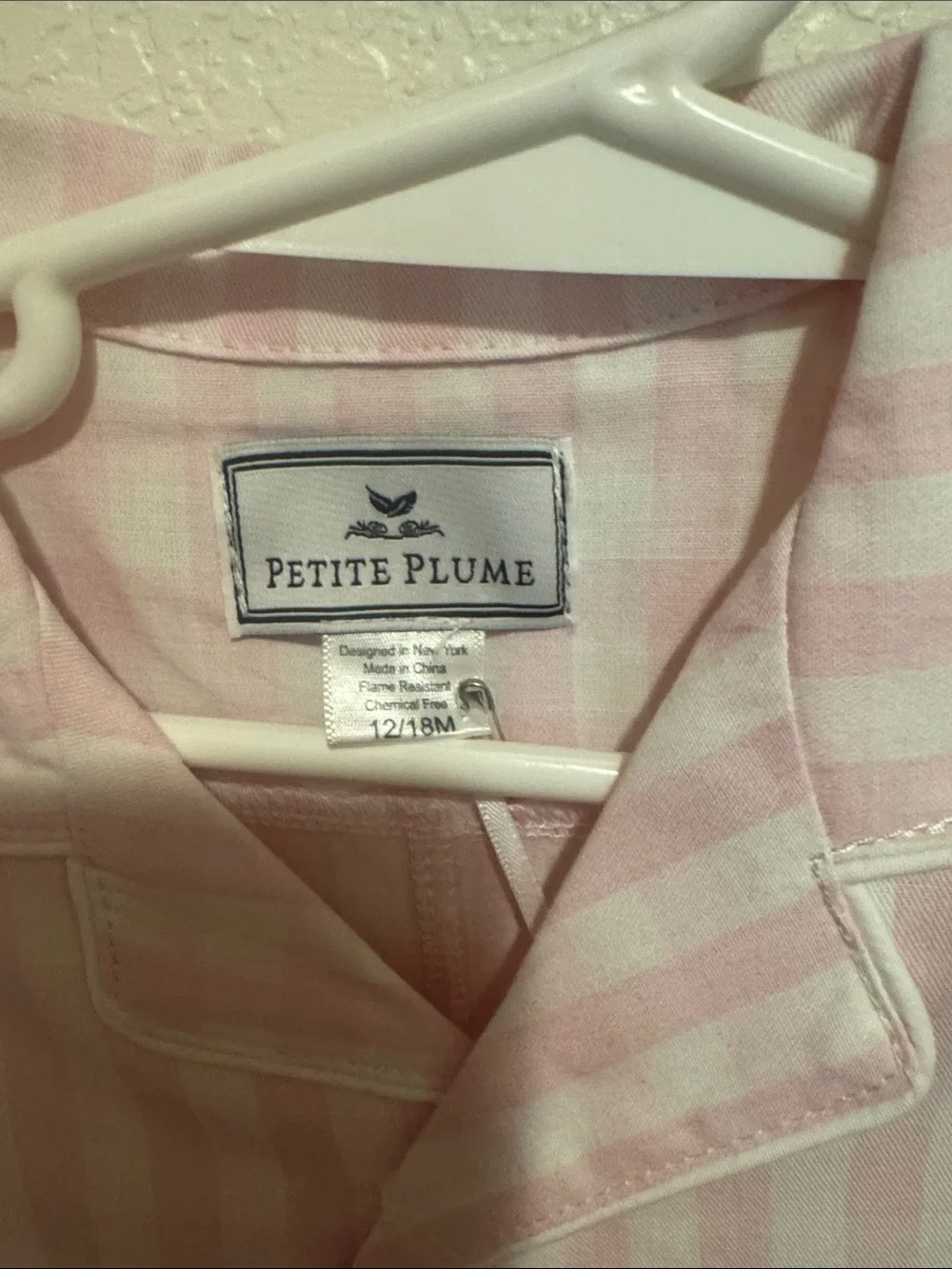 Petite Plume Pink Gingham One-Piece Romper